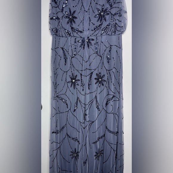 Amelia Couture Elegant Blue Beaded Evening Gown - Picture 11 of 15